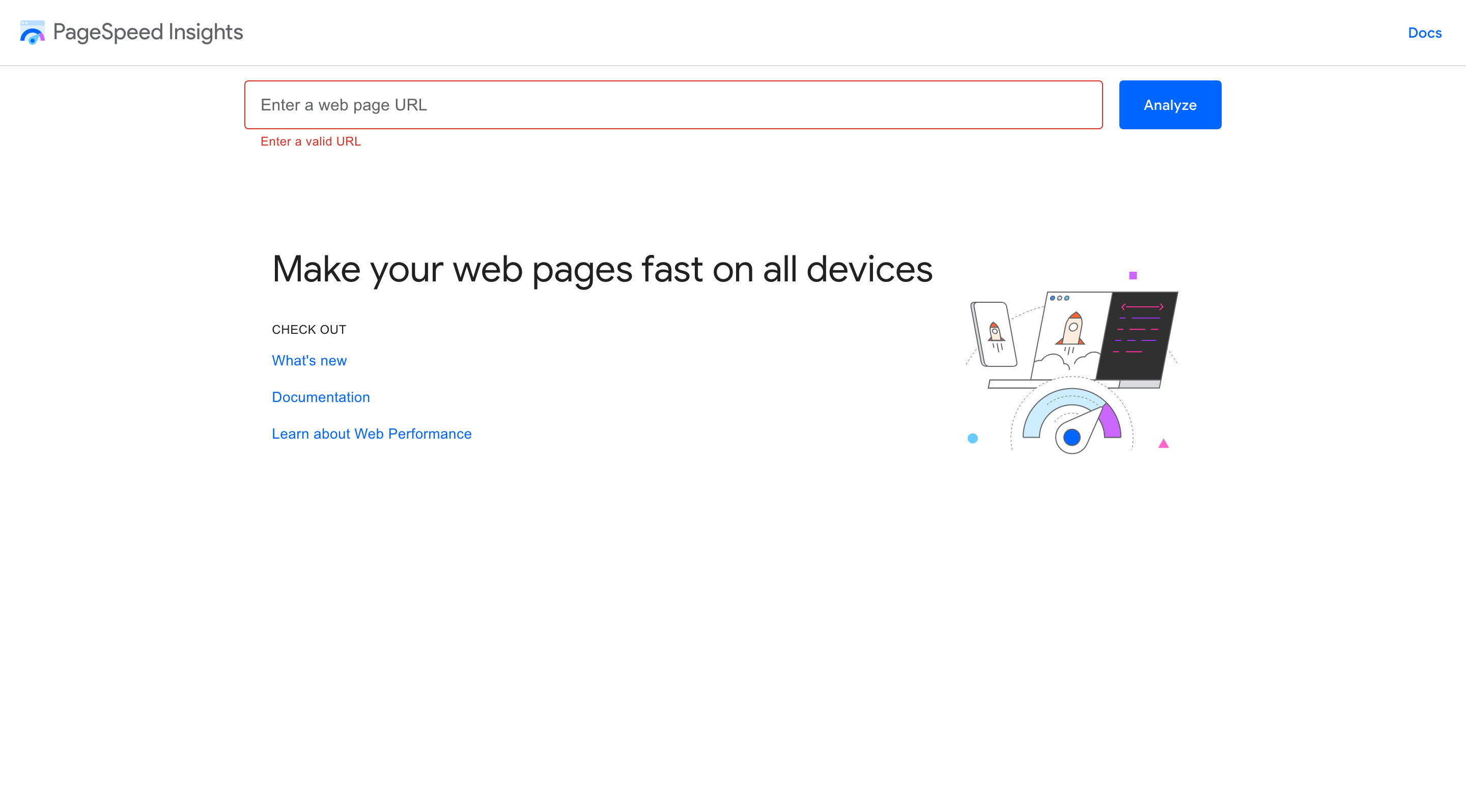 Screenshot van Google Pagespeed Insights