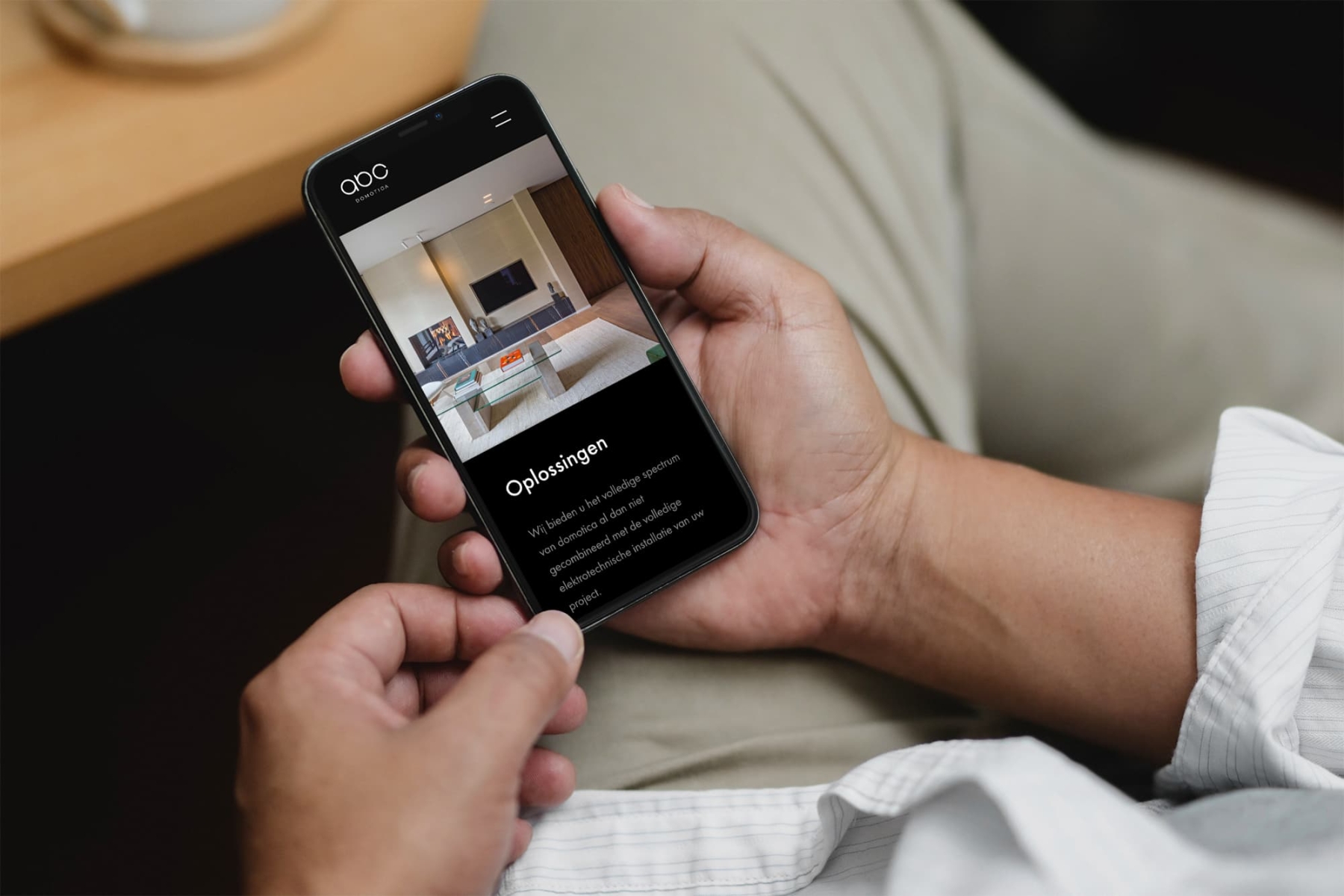 Screenshots van (details van) de Website die ABC - Domotica liet maken door Heave Webdesign Antwerpen