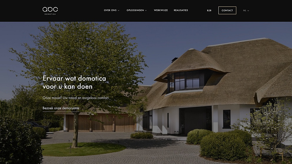 Screenshots van (details van) de website die ABC - Domotica liet maken door Heave Webdesign Antwerpen