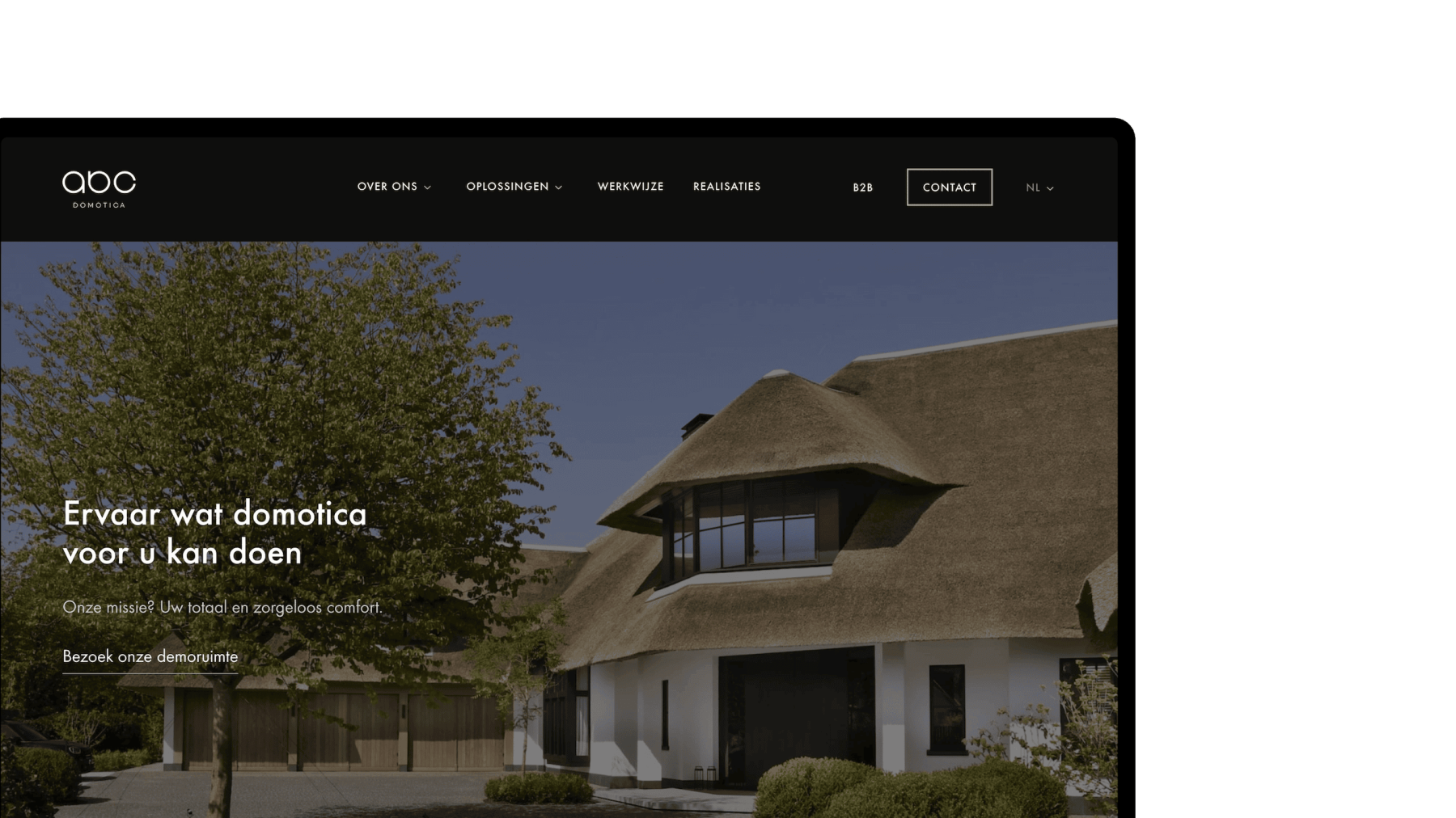 Screenshots van (details van) de Website die ABC - Domotica liet maken door Heave Webdesign Antwerpen