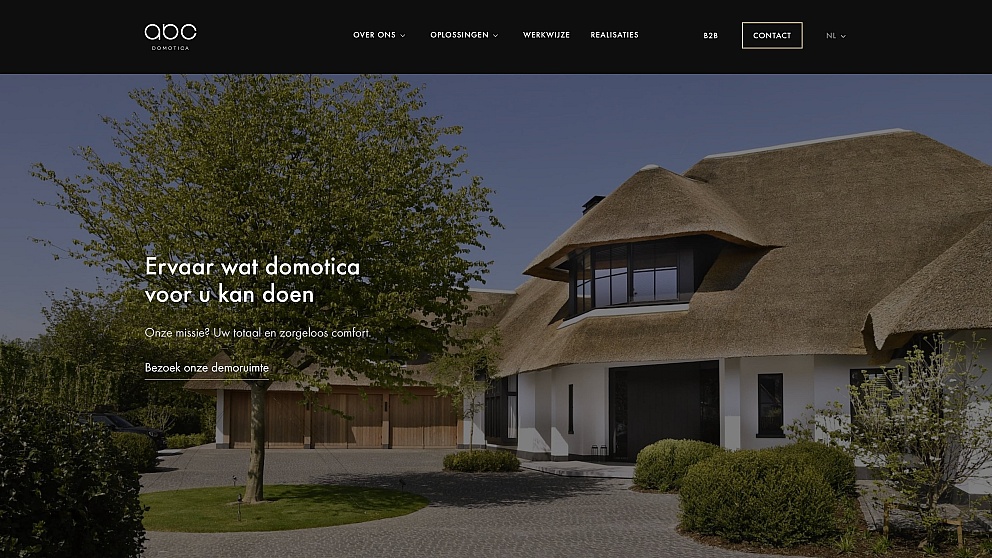 Screenshots of (details of) the website that ABC - Domotica had made by Heave Webdesign Antwerp