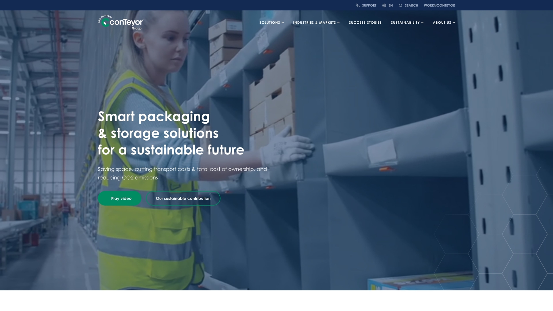 Screenshots of (details of) the website that conTeyor had made by Heave Webdesign Antwerp