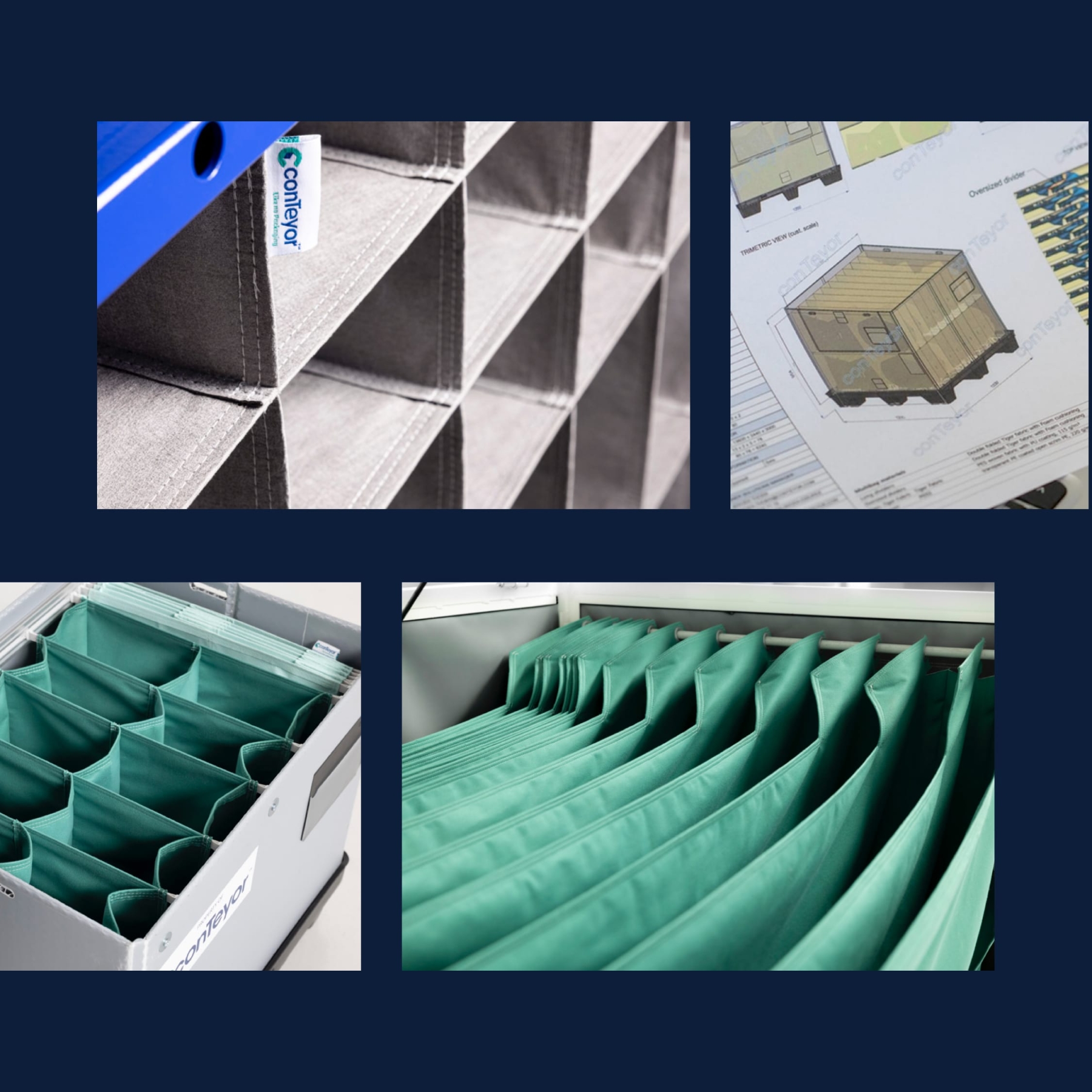 Screenshots of (details of) the Website that conTeyor had made by Heave Webdesign Antwerp