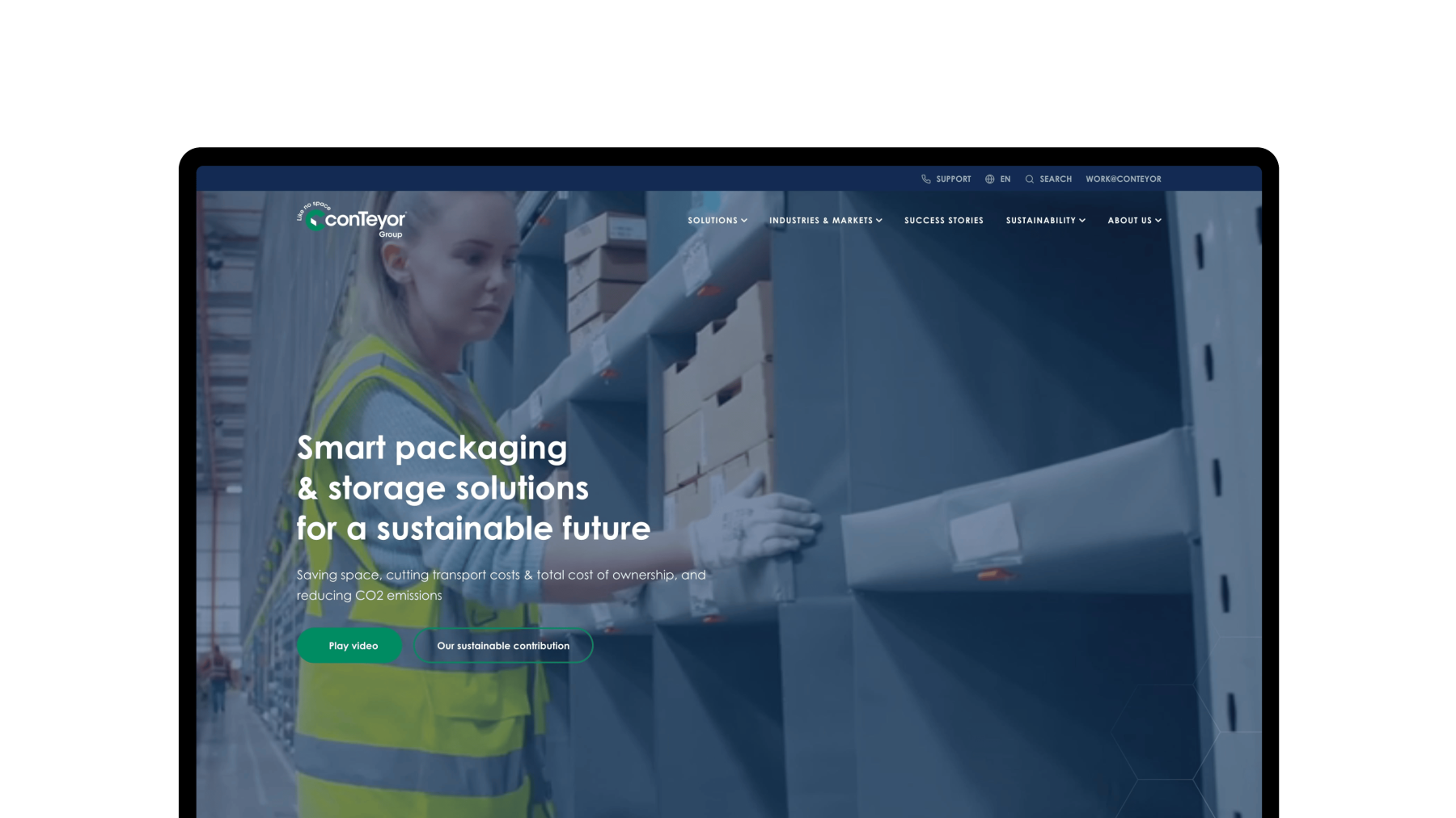 Screenshots van (details van) de website die conTeyor liet maken door Heave Webdesign Antwerpen