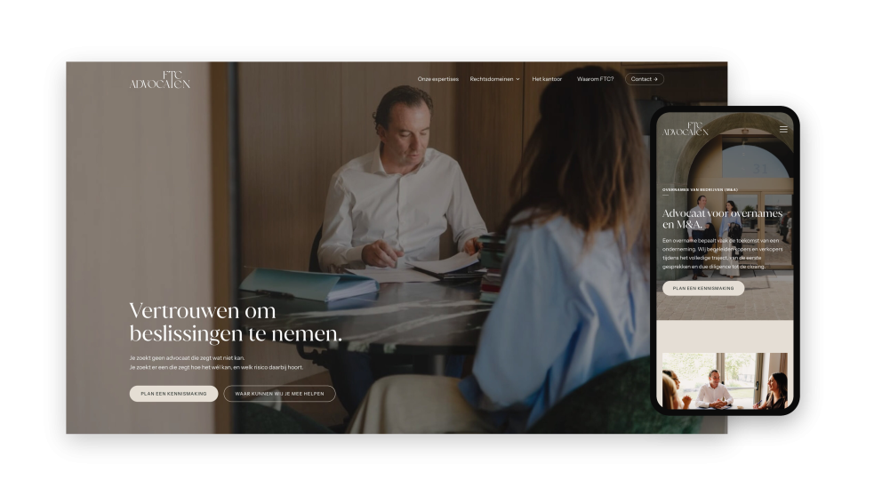Screenshots van (details van) de Website, SEO & GEO die FTC Advocaten liet maken door Heave Websites & Webapps Antwerpen