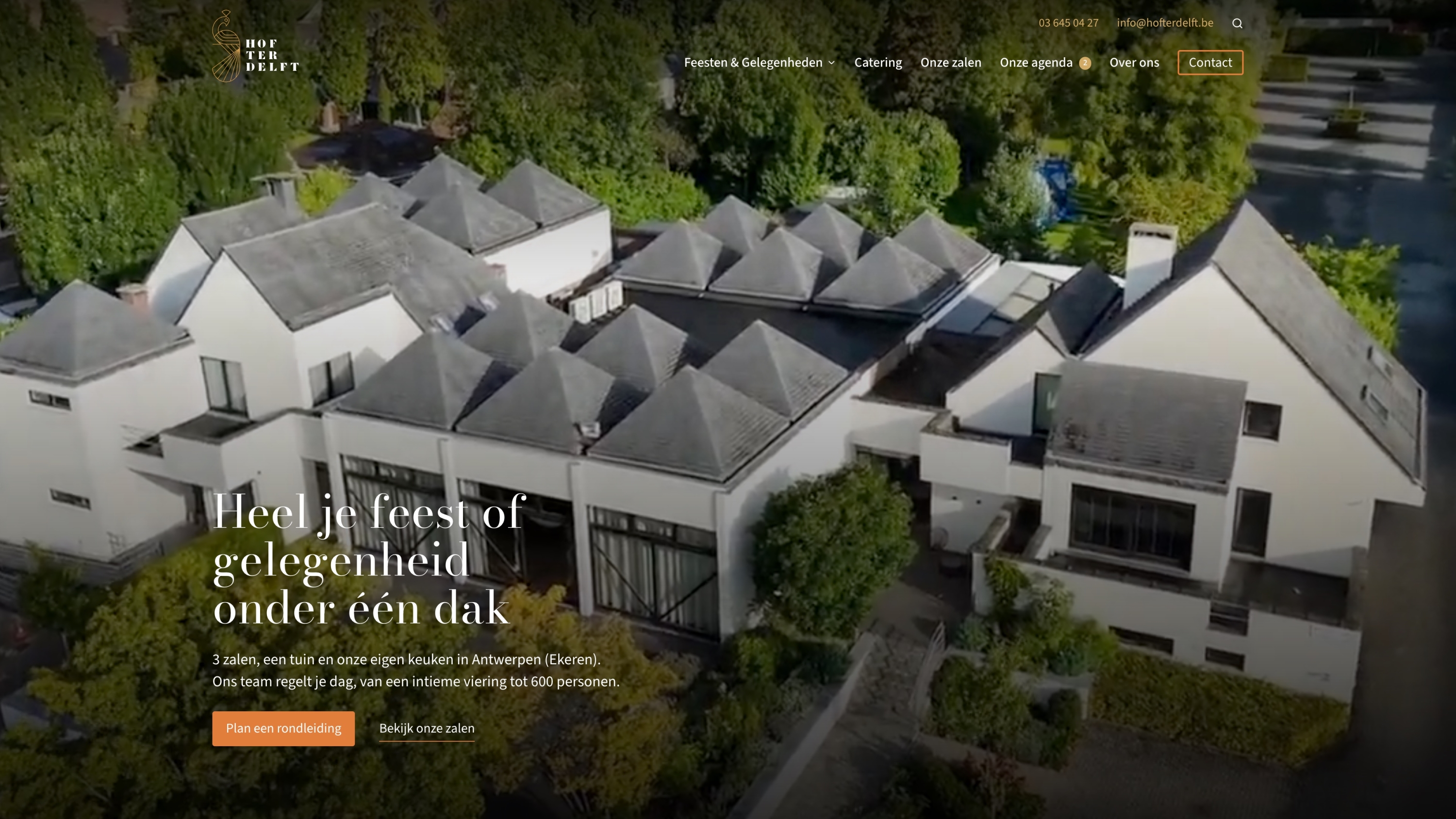 Screenshots van (details van) de Website die Hof ter Delft liet maken door Heave Websites & Webapps Antwerpen