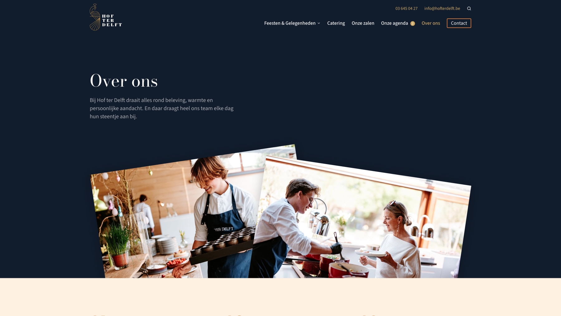 Screenshots van (details van) de Website die Hof ter Delft liet maken door Heave Websites & Webapps Antwerpen