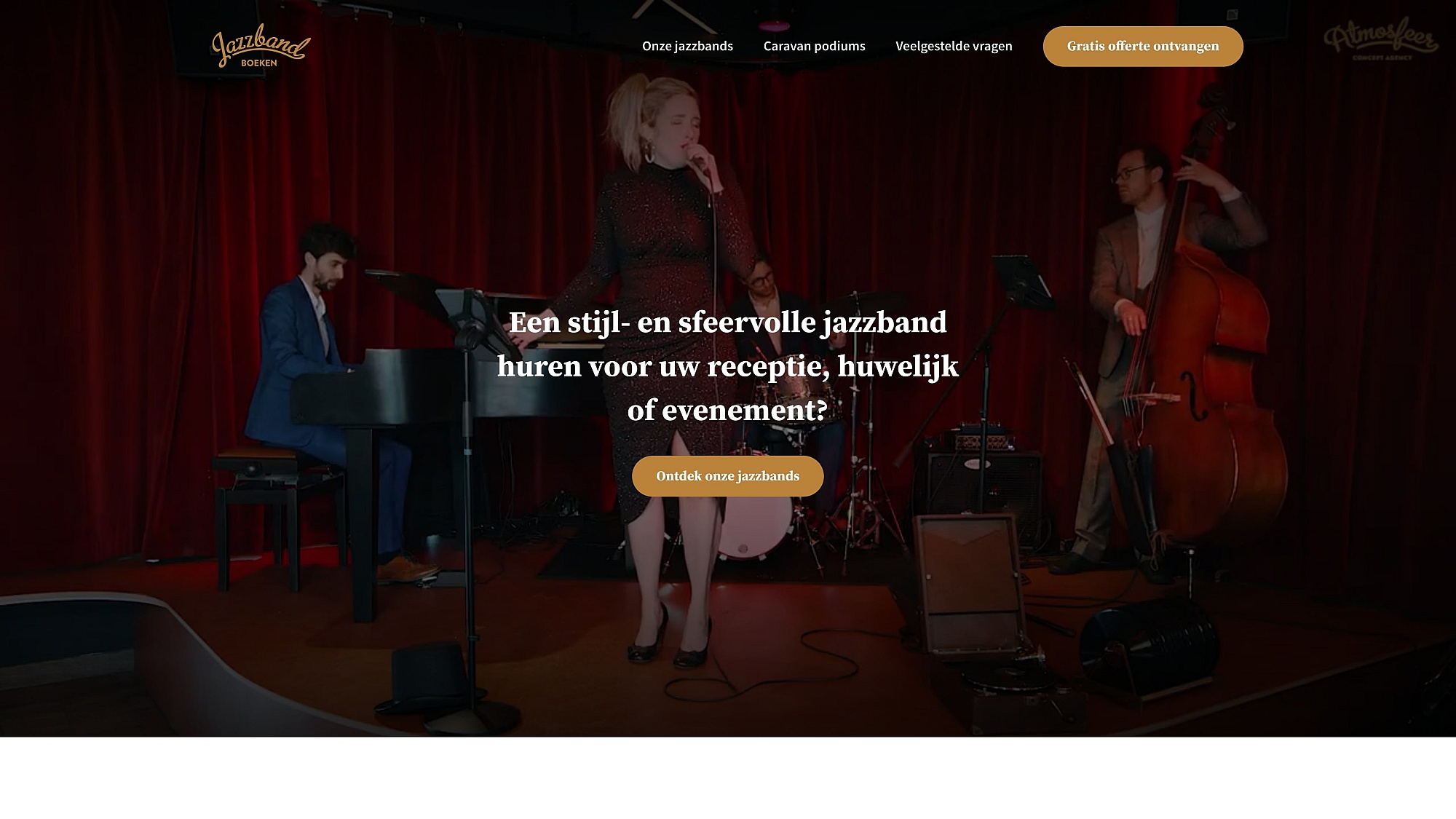 Screenshots van (details van) de website die Jazzband boeken liet maken door Heave Webdesign Antwerpen