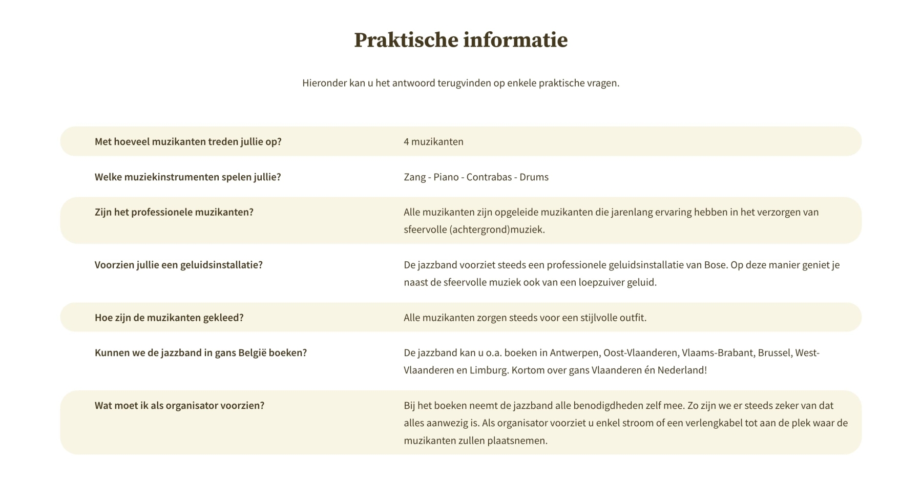 Screenshots van (details van) de Website die Jazzband boeken liet maken door Heave Websites & Webapps Antwerpen