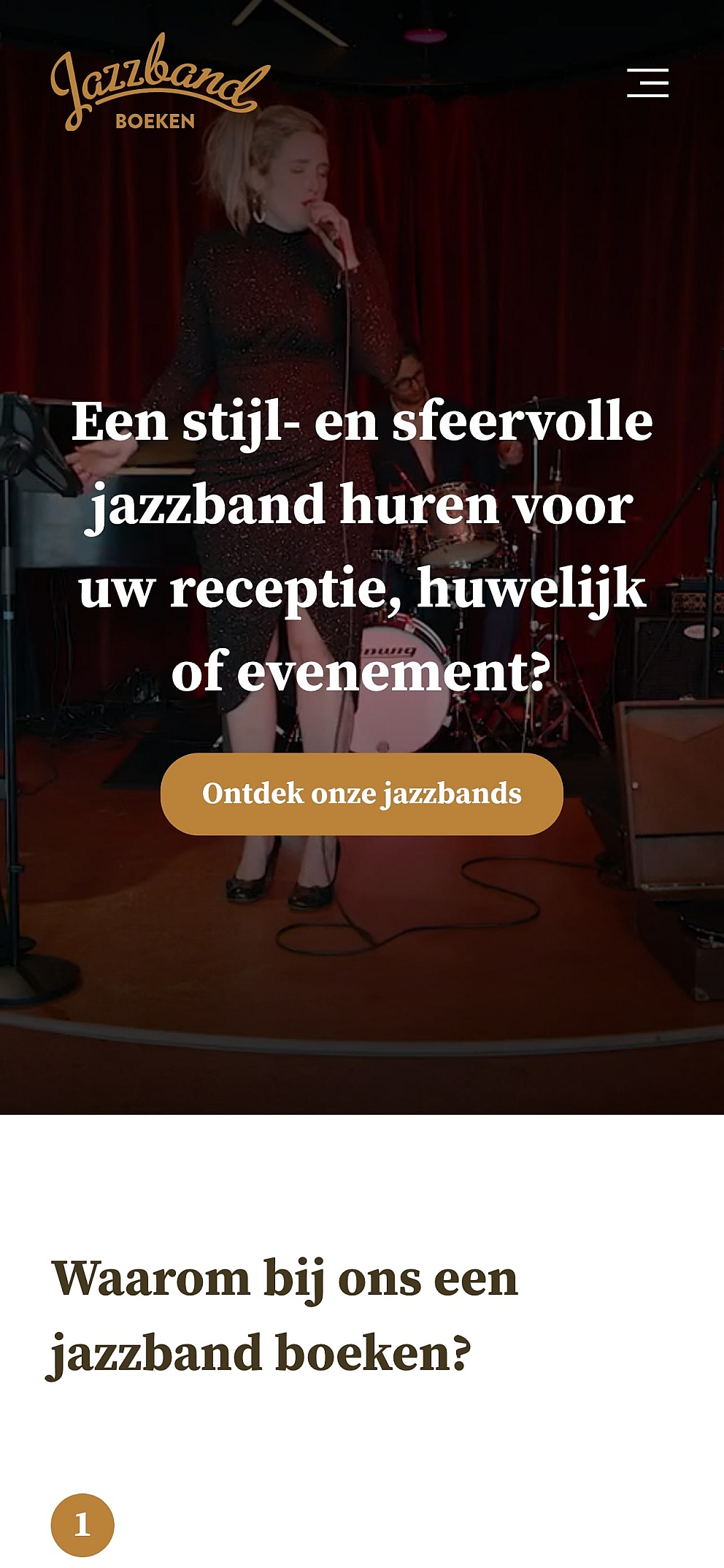 Screenshots of (details of) the website that Jazzband boeken had made by Heave Webdesign Antwerp