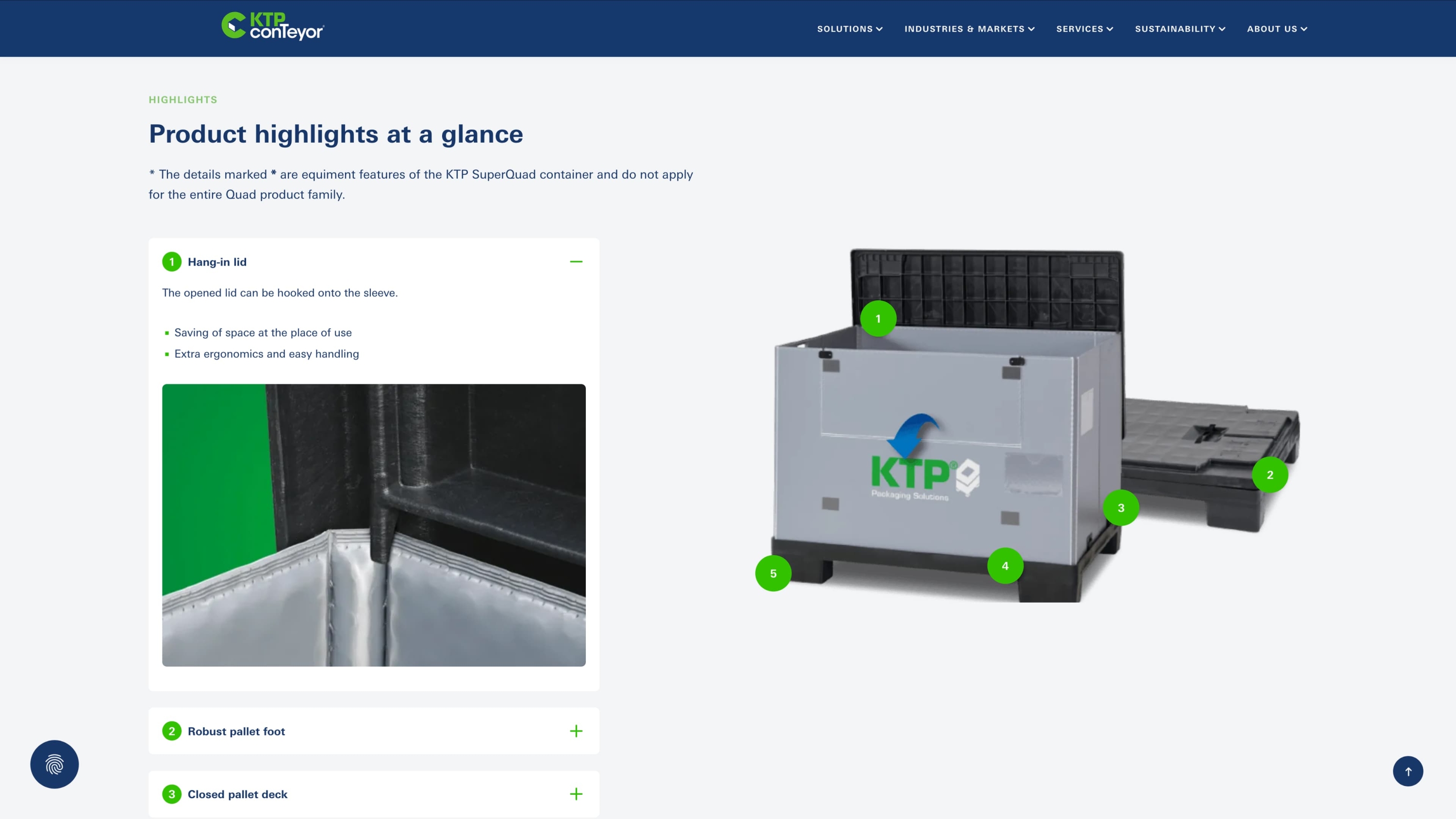 Screenshots van (details van) de website die KTPconTeyor liet maken door Heave Webdesign Antwerpen