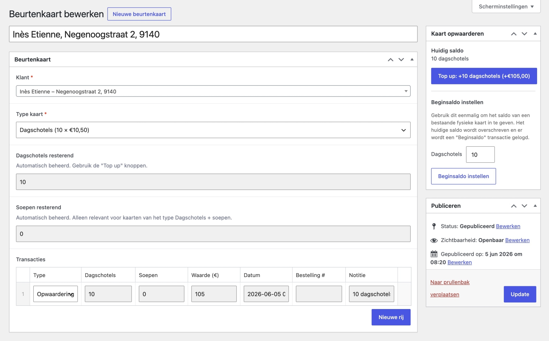 Screenshots van (details van) de Webapp die Maaltijden Pascal liet maken door Heave Websites & Webapps Antwerpen