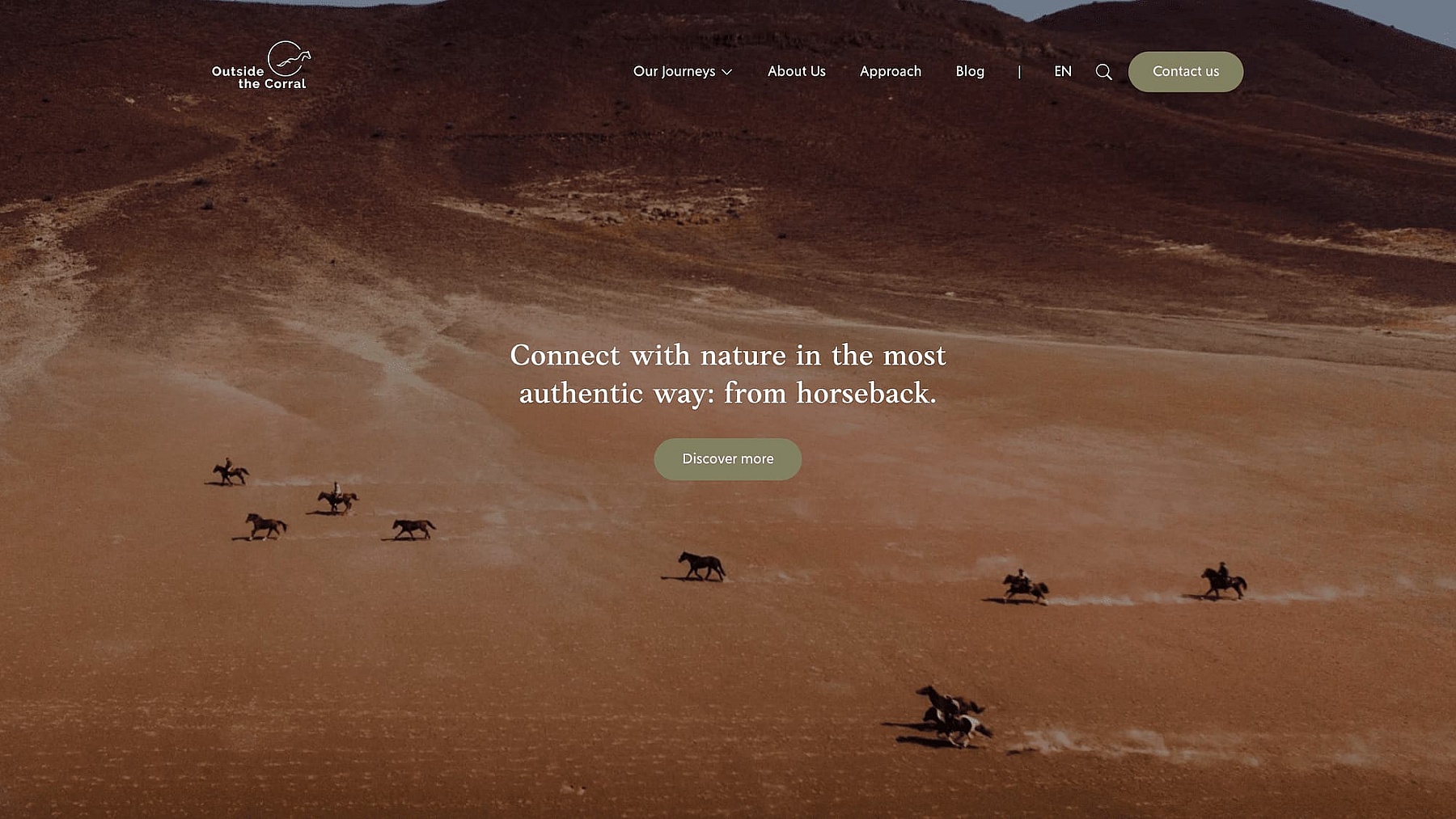 Screenshots van (details van) de website die Outside the Corral liet maken door Heave Webdesign Antwerpen