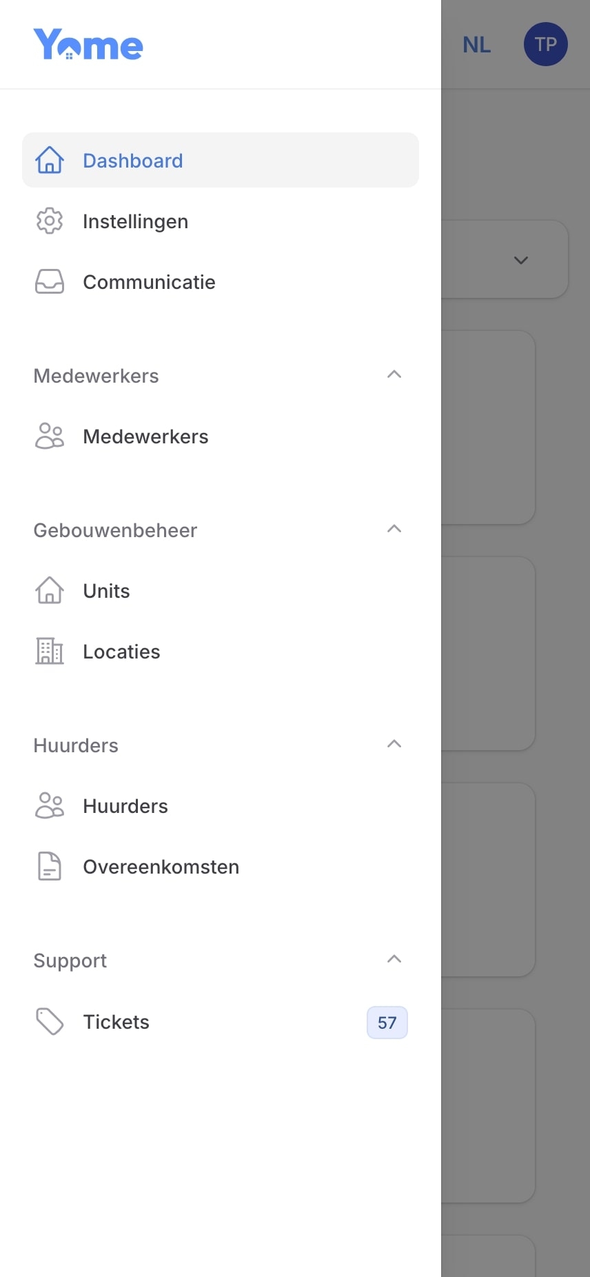 Screenshots of (details of) the website that Yome Student Housing had made by Heave Webdesign Antwerp
