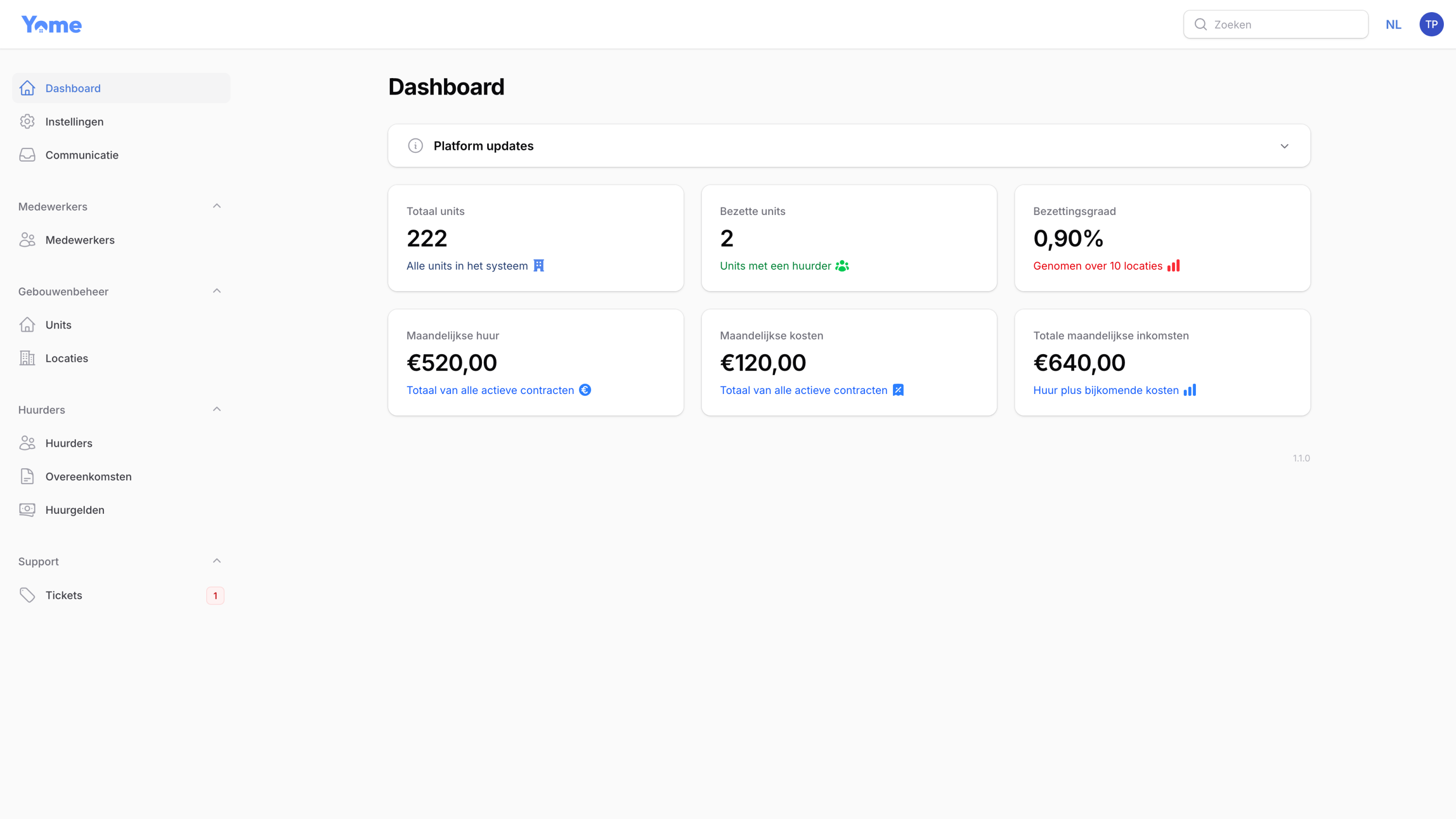 Screenshots van (details van) de Webapp die Yome Student Housing liet maken door Heave Websites & Webapps Antwerpen